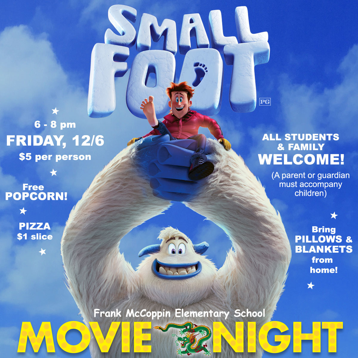 Aug 12: Smallfoot - Virtual Movie Screening