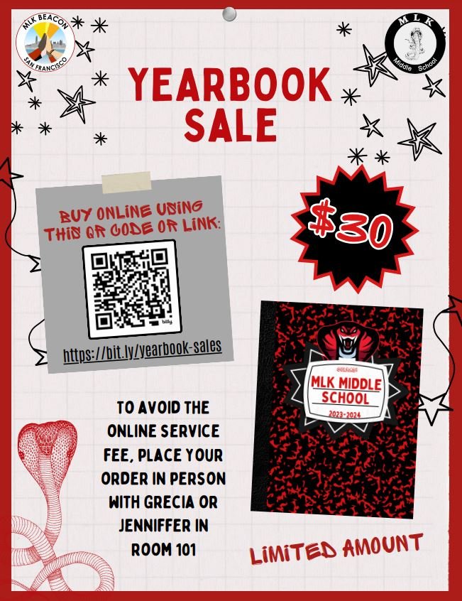 MLK MS Yearbook Sale 2024 Flyer