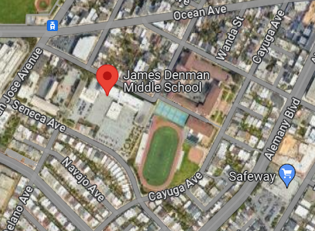 Google map of Denman Middle School location