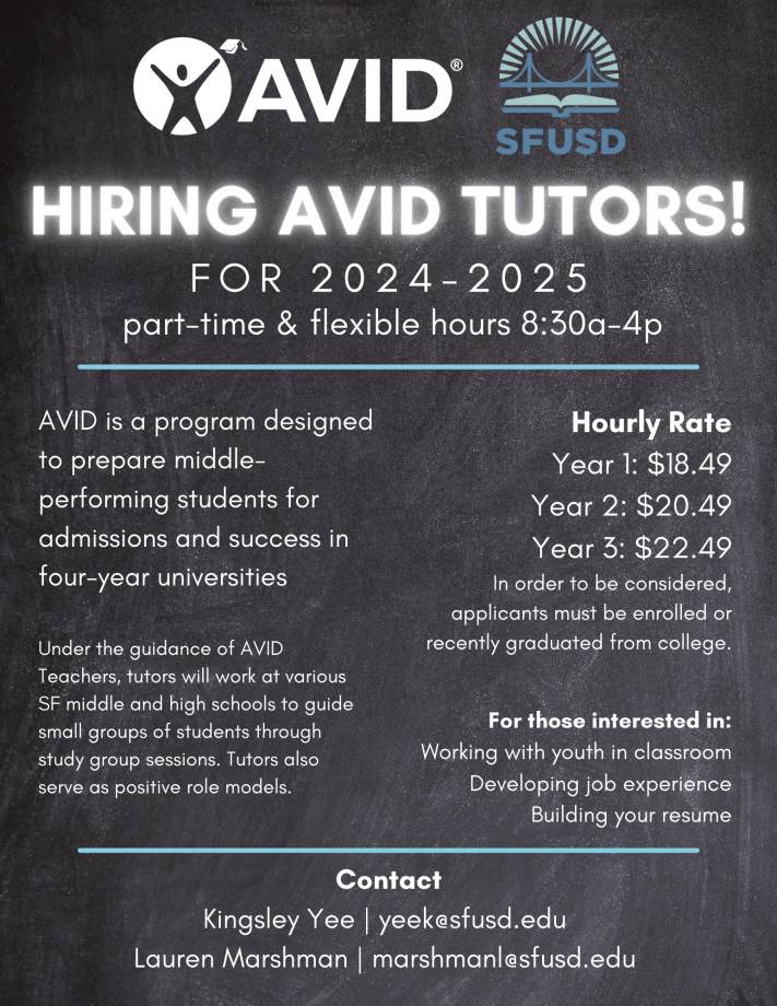 AVID Tutor flier