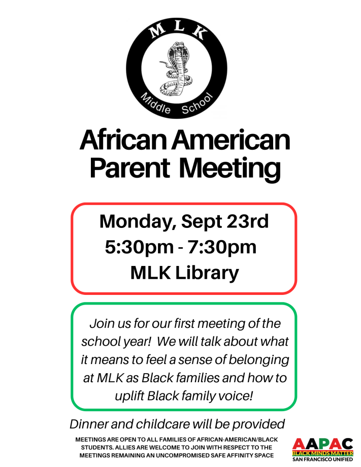 African American Parent Meeting 09/23