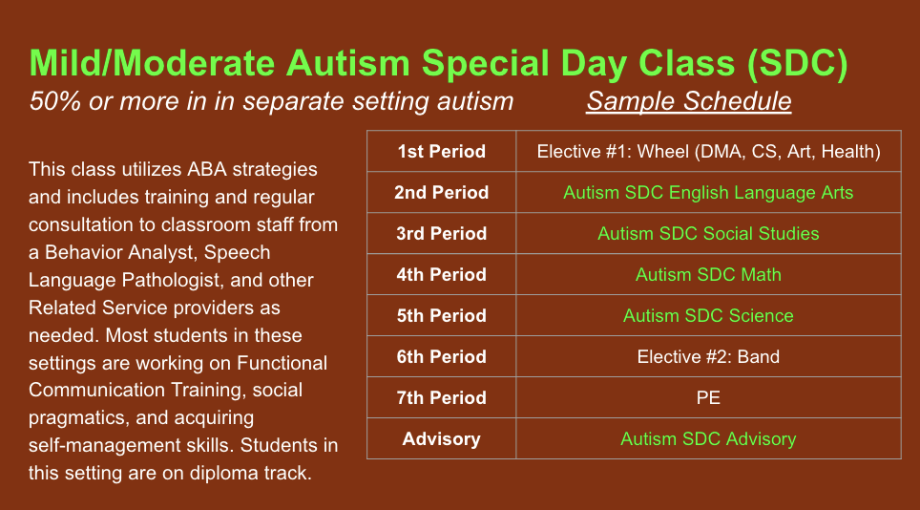 Mild/Moderate Autism SDC