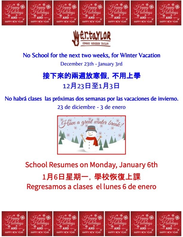 Information about winter break 