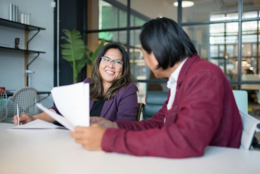 Stock Image Woman Purple Blazer