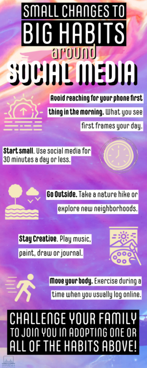 Small Changes to Big Habits Around Social Media Infographic English Version