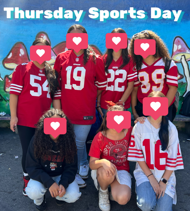 students wearing athletic gear for spirit week