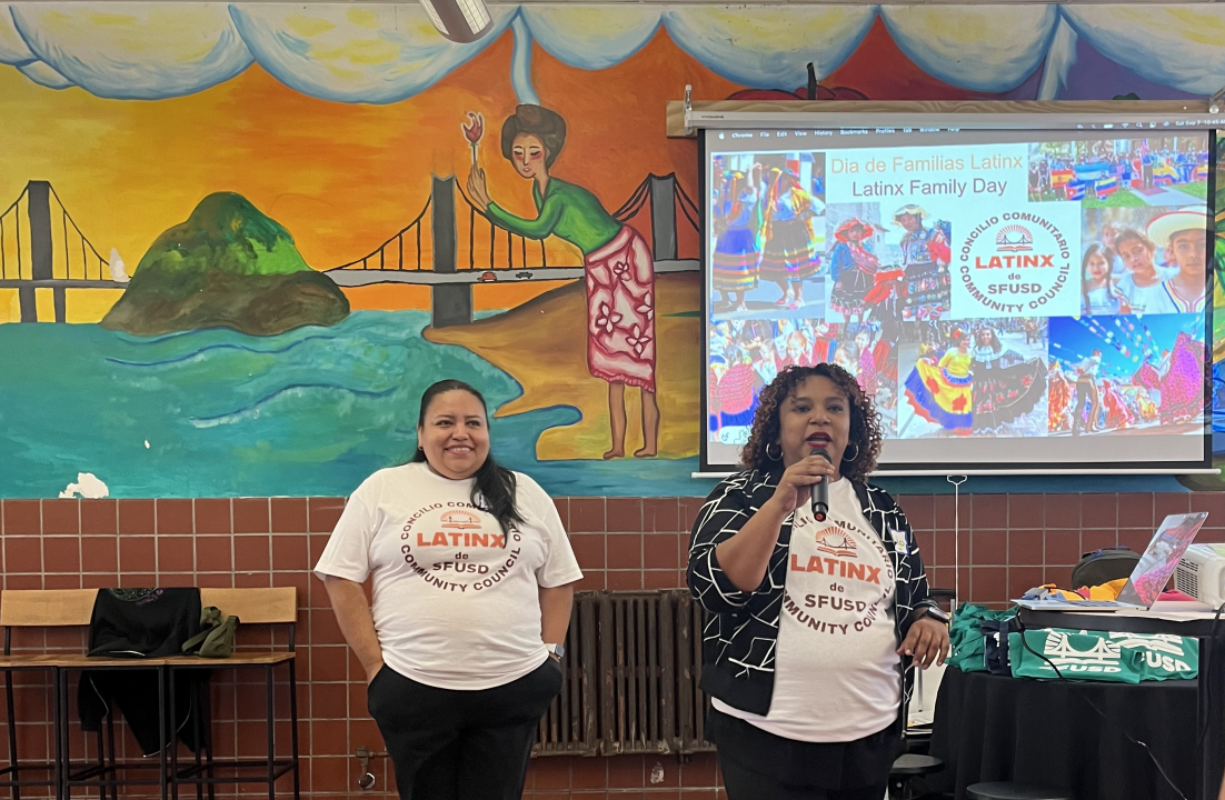 Latinx Community Council members presenting