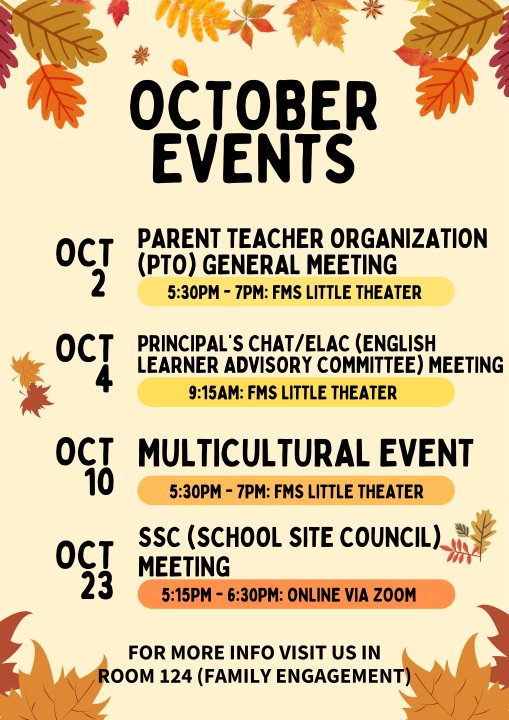 FMS October Events 