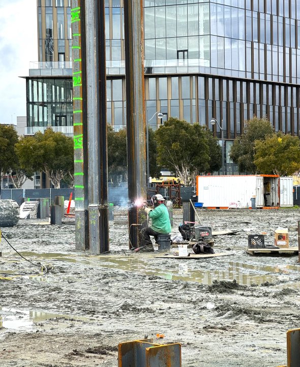 Mission Bay School - Pile welding