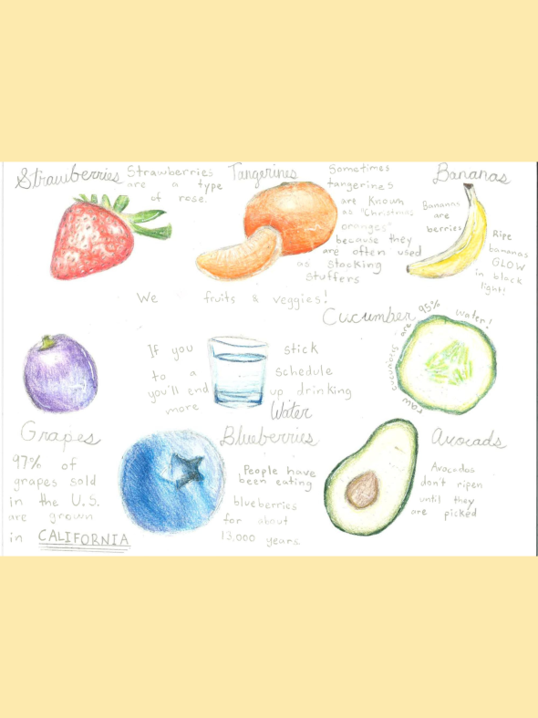 Student Art: Healthy fruits collage