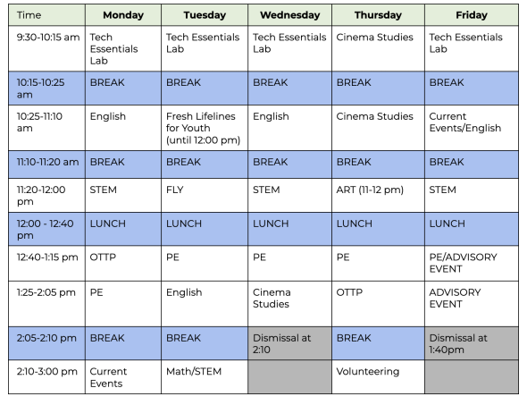 Bayview High School Bell Schedule