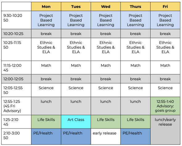 CARE Buchanan Schedule