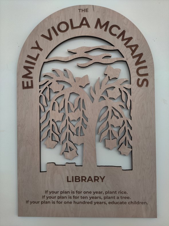 The Emily Viola McManus Library Logo