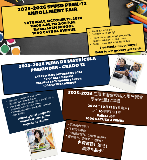 Image of the enrollment fair flyer with information at https://drive.google.com/file/d/1S61GzaoL5CD-VxpvuIFEBkrcd3x4R2sG/view?pli=1