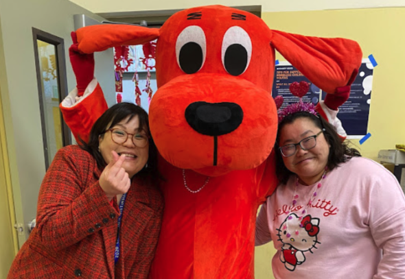 Ms. Jew and Ms. Sonny with Clifford