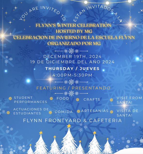 Winter celebration Dec 19th 4-530pm in cafeteria