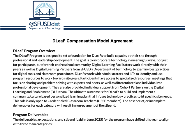 DLeaF Compensation Model Agreement