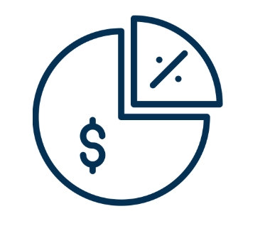 Blue budget development icon